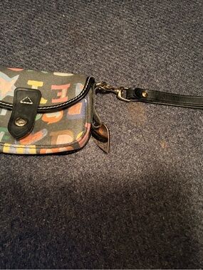 Dooney & Bourke Multicolor Logo Wristlet with Black Trim